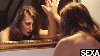 Watch her big natural tits bounce as they get covered in hot cum