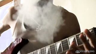 BoysSmoking: Axel Smokes Heavy While Rocking Out & Stroking His Shaft