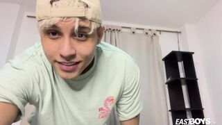 Sucking your nipples & jerking off a big Latina shaft