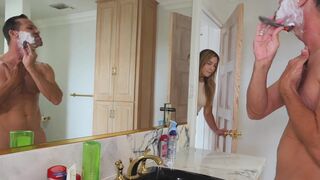 Stepdaughter getting ravaged while mom showers