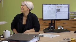 LOAN4K. Buxom Hottie Got Off While Asking For A Loan For Her Business