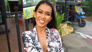 Thai MILF amateur takes a huge cock ass pumping after being picked up