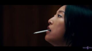 Alien Parasites - Sexy asian babe smokes & rides big white dick