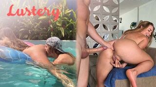 Titty Swim Hoe Takes Assfucking Plunge