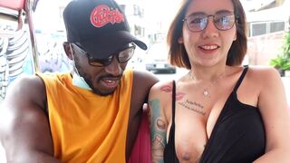 Big Boobed Thai MILF picked up for a dirty interracial threesome