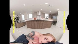 Taylor Rae Rides Neighbor's Big Bully Prick