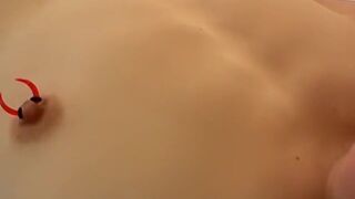 Charming guy solo with a shaft in his hand watching juicy porn